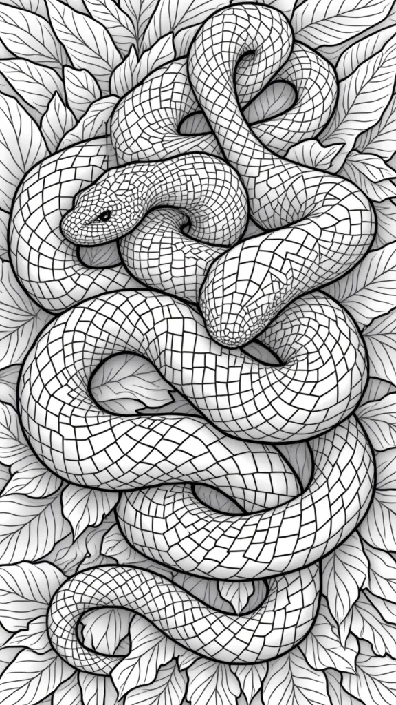 coloriages de serpent pour adultes